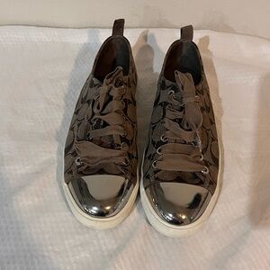 Coach Makayla 12CM Spot Gloss Signature Shoes Flats Size 6 B